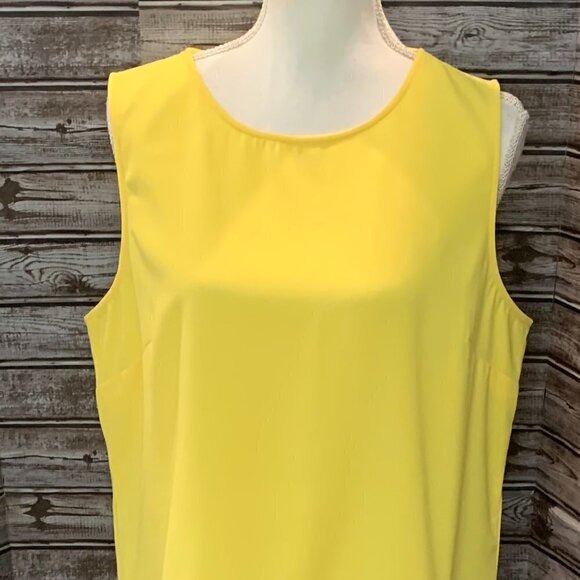 TALBOTS Bright Yellow Side Tie Sleeveless Top Blouse - Picture 3 of 5